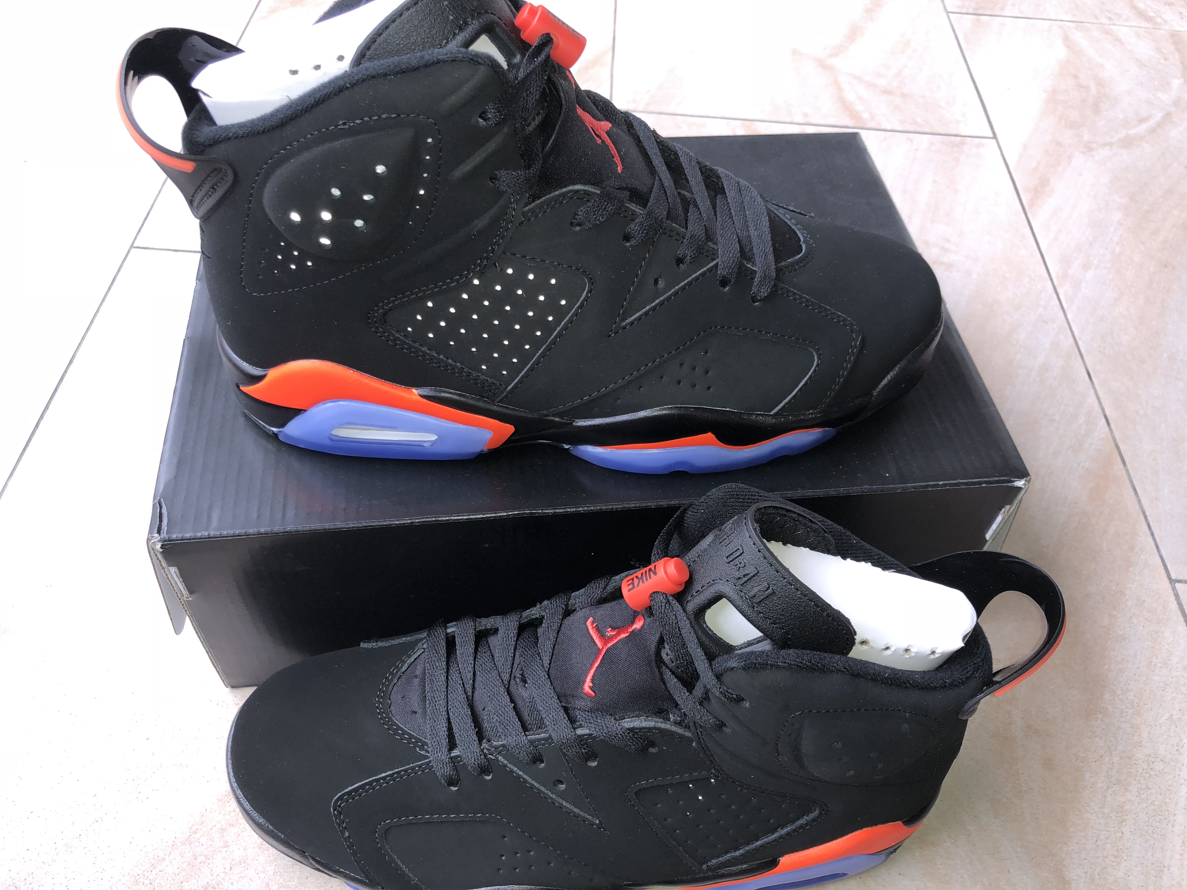 Air Jordan 6 GS Retro 2019 Black Red Nike Air Logo Shoes